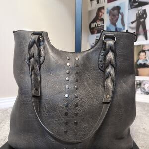 Studded Faux Leather Shoulder Bag Y2k
